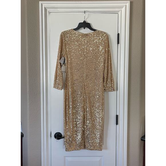 NWT kensie Women's Sequin Mesh Blouson Sleeve Dress Size 6 - Picture 10 of 13